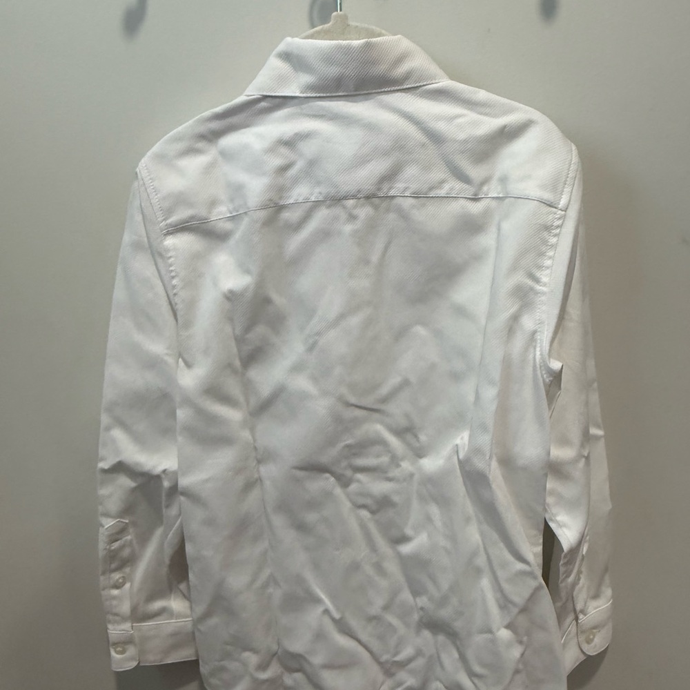 Boys Zara Classic White Button-Down Shirt with Navy Trousers - Picture 5 of 9